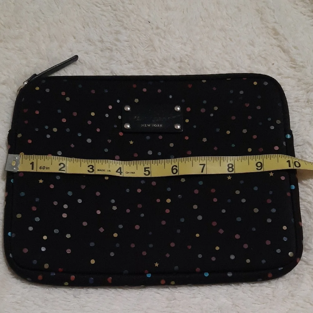 Kate Spade Black Tablet Sleeve with Polka Dot Design